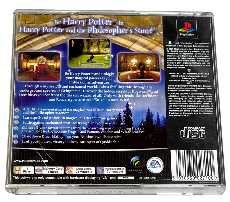 Harry Potter and the Philosopher's Stone PS1 PS2 PS3 PAL *Complete* (Preowned)