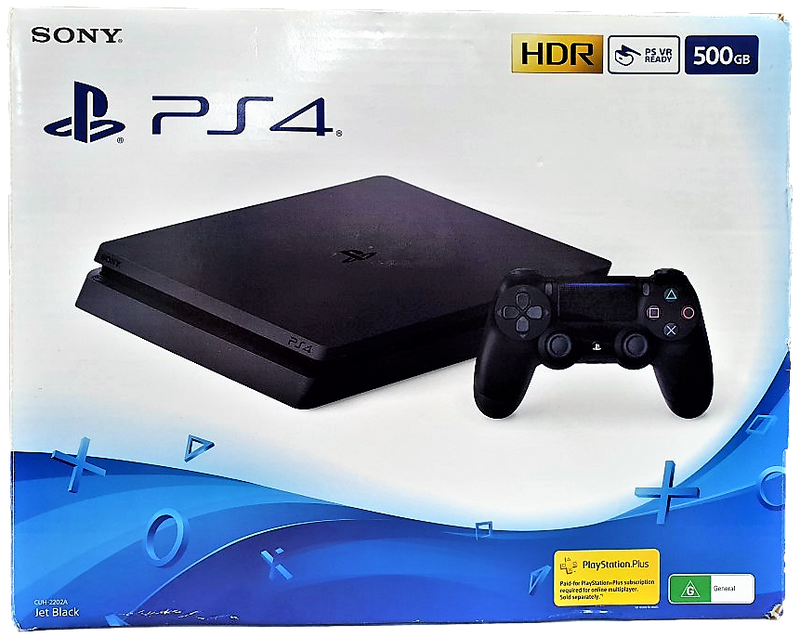 PlayStation 4 Slim Console 500GB + 1 Wireless Dual Shock Controller Boxed (Pre-Owned)