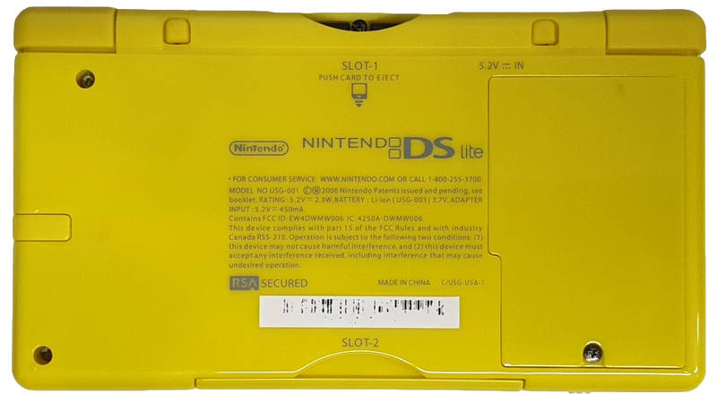 Nintendo DS Lite Yellow Pikachu Retrofit + USB Charger (Pre-Owned)