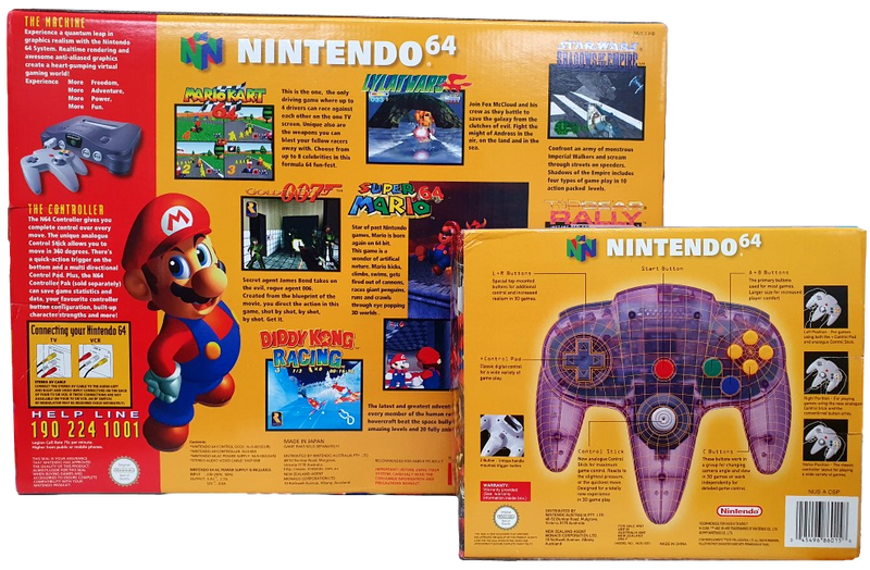 Nintendo 64 Console Twin Controller Pack In Original Box Pre Owned