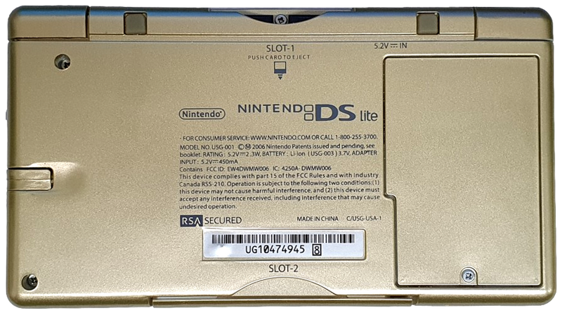 Nintendo DS Lite Legend of Zelda Phantom Hourglass Gold Retrofit + USB Charger (Refurbished)