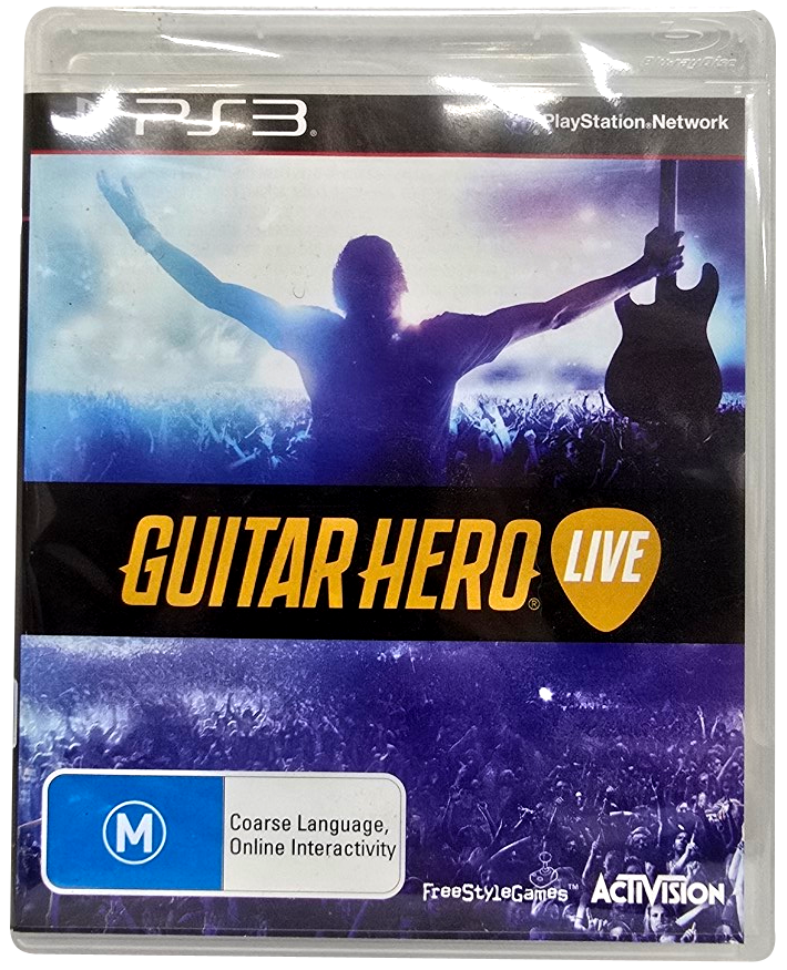 Guitar Hero Live Wireless Guitar + Dongle + Game For PS3 / Wii U (Preowned)