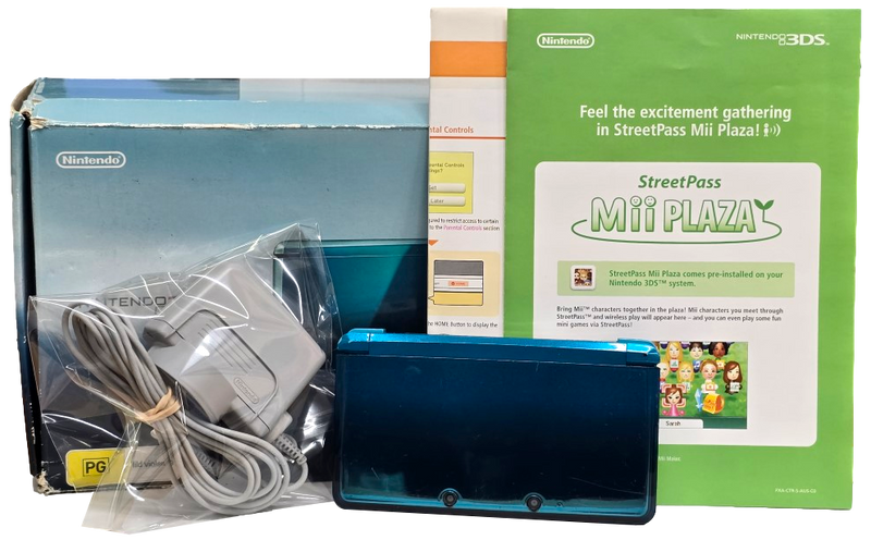 Aqua Blue Nintendo 3DS  Console Boxed with 2GB SD Card (Pre-Owned)