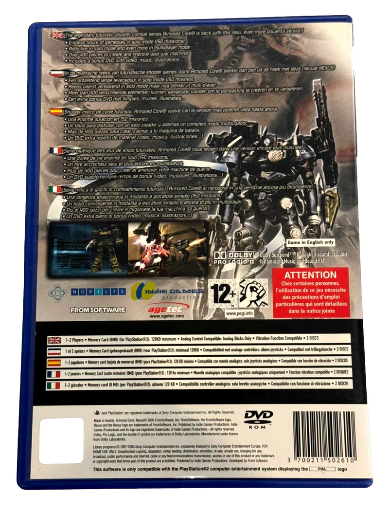 Armored Care: Nexus PS2 PAL *Complete* (Preowned)