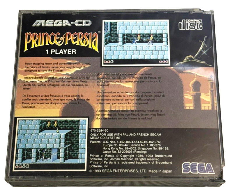 Prince of Persia Sega Mega CD PAL *Complete*