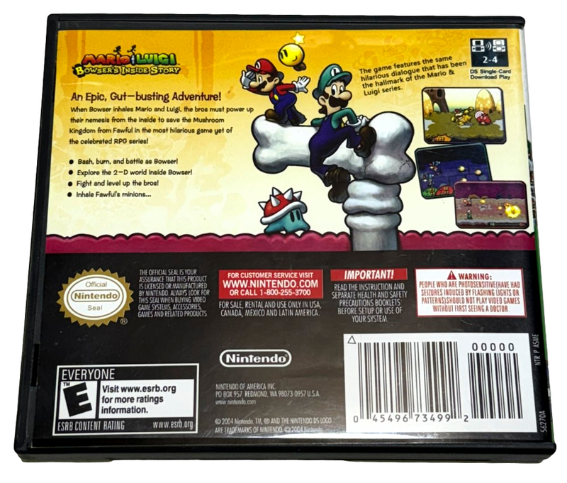 Mario & Luigi Bowser's Inside Story Nintendo DS 2DS 3DS Game *Complete* (Preowned)