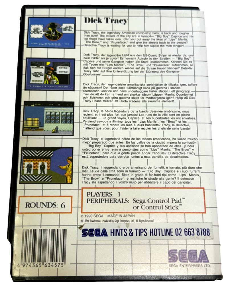 Dick Tracy Sega Master System *No Manual* (Preowned)