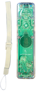After Glow Green Wii Controller Remote Wand Aftermarket + Lanyard0