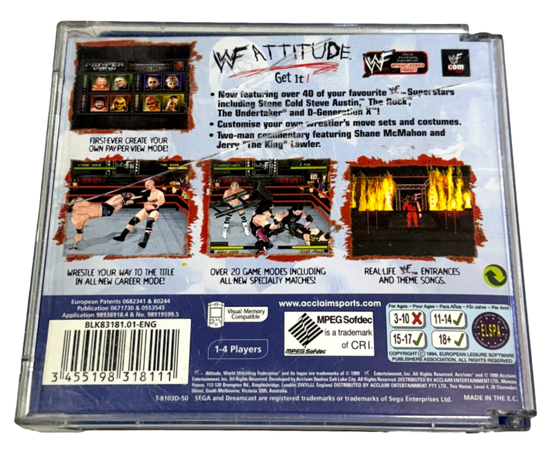 WWF Attitude Get It Sega Dreamcast PAL *Complete* (Preowned)