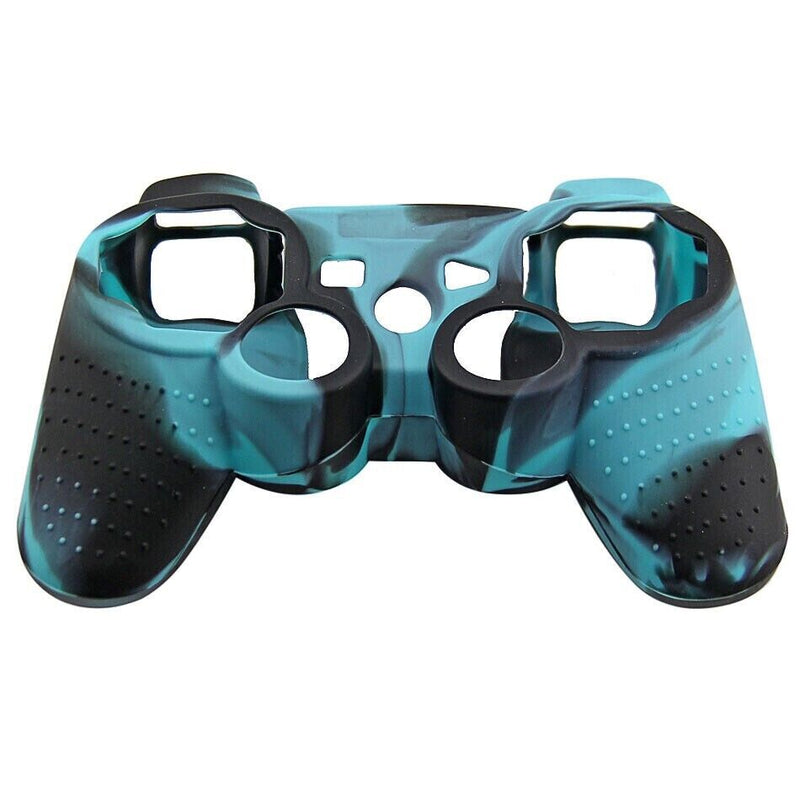 Silicone Cover For PS3 Controller Skin Case Aqua / Black