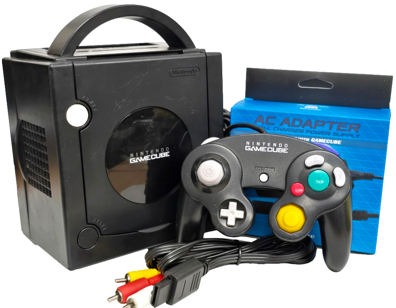 Black Nintendo GameCube Console + Controller, Memory and Cables0