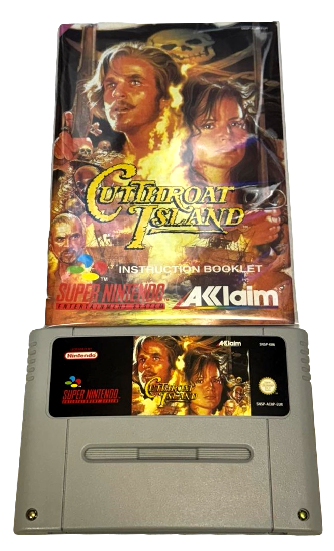 Cut Throat Island Nintendo SNES PAL *Cart and Manual*