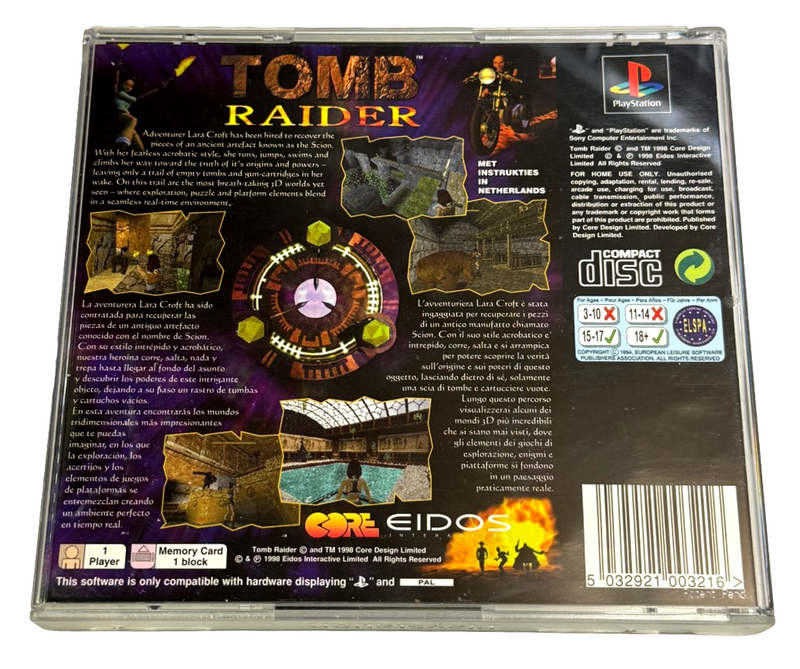 Tomb Raider PS1 PS2 PS3 PAL (Platinum) *Complete* (Near Mint) (Preowned)