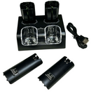 4 in 1 Dual Controller Charging Station Set for Nintendo Wii  Black Battery0
