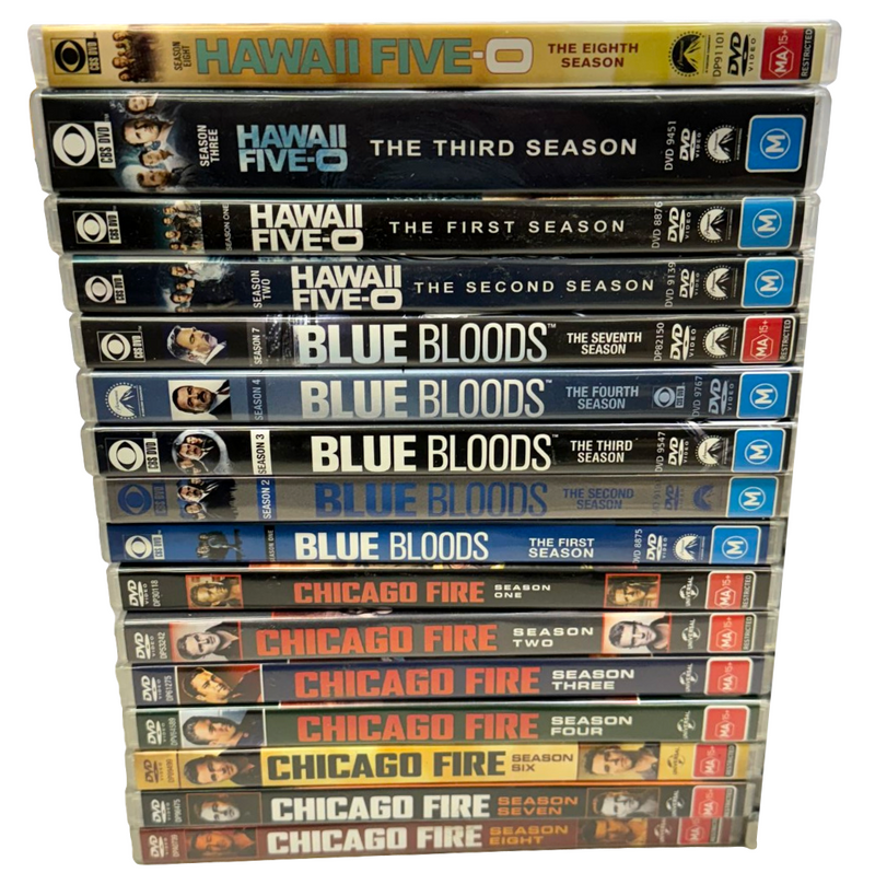 Bulk Lot of 43 DVD Box Sets, NCIS, Blue Bloods, Chicago Fire, Law & Order etc