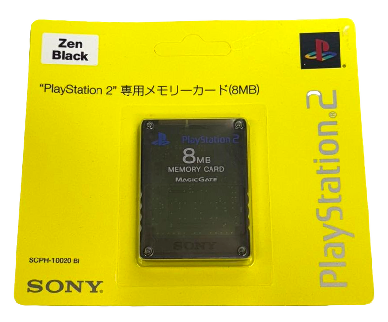 Sealed Genuine Sony Playstation 2 Memory Card 8MB Grey PS2 Official Zen Black