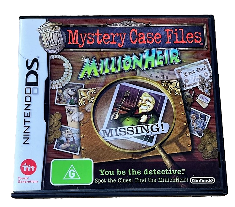 Mystery Case Files Millionheir Nintendo DS 3DS Game *No Manual* (Preowned)