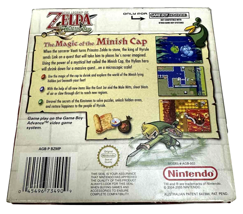The Legend Of Zelda The Minish Cap Nintendo Gameboy Advance *No Manual* Boxed2