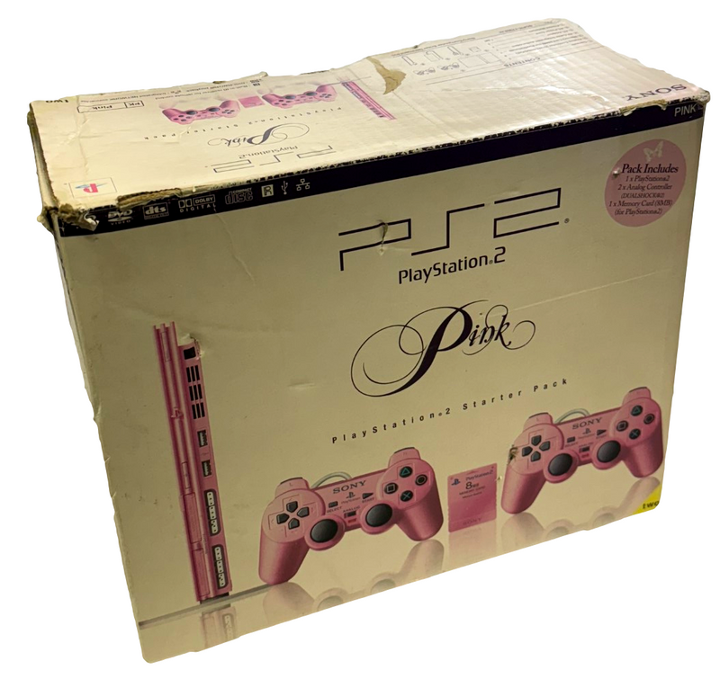 Pink Sony PS2 Console Boxed - 2 controllers + Memory Card