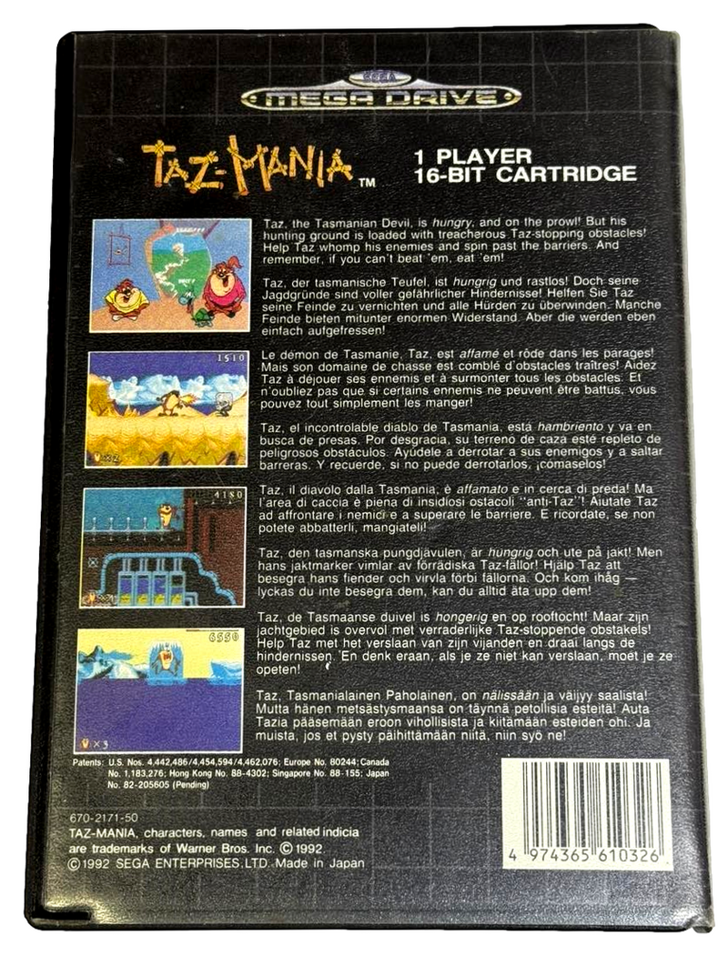 Taz-Mania Sega Mega Drive PAL *No Manual* (Preowned)