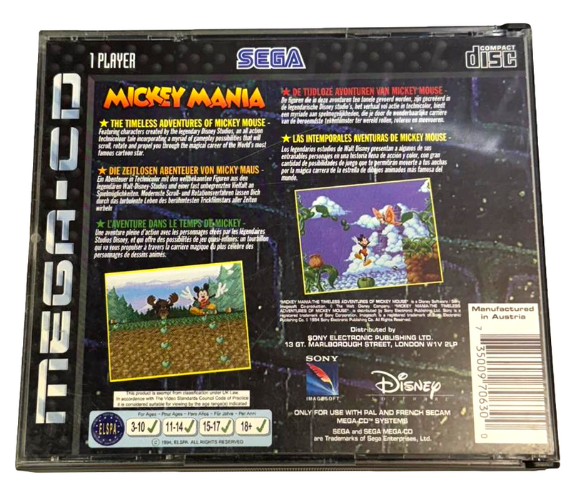 Mickey Mania Mega CD PAL *Complete*