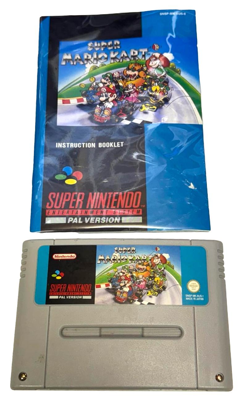 Super Mario Kart Nintendo SNES PAL *Cart and Manual*