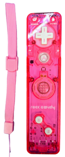 Pink Rock Candy Wii Controller Remote Wand Aftermarket + Lanyard0