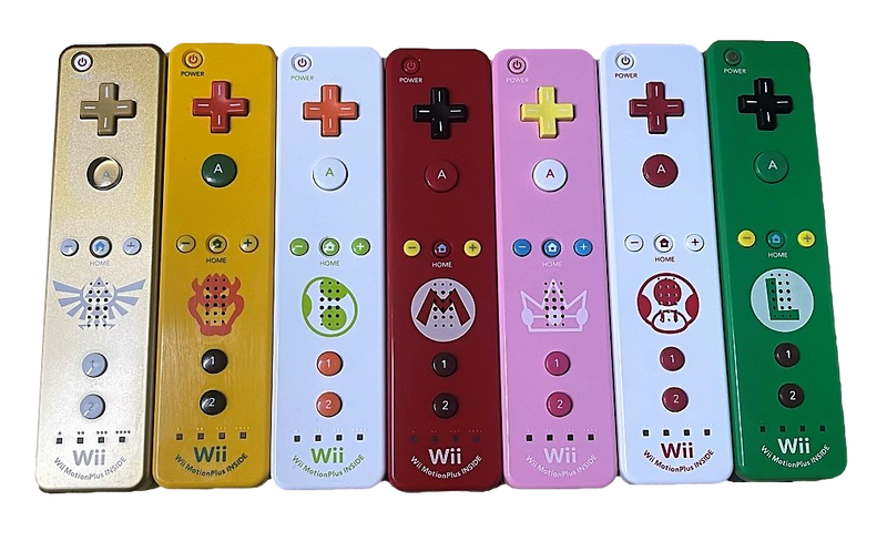 Genuine Nintendo Wii Motion Plus Controller Remote Selection Wii U Mario Peach (Preowned)