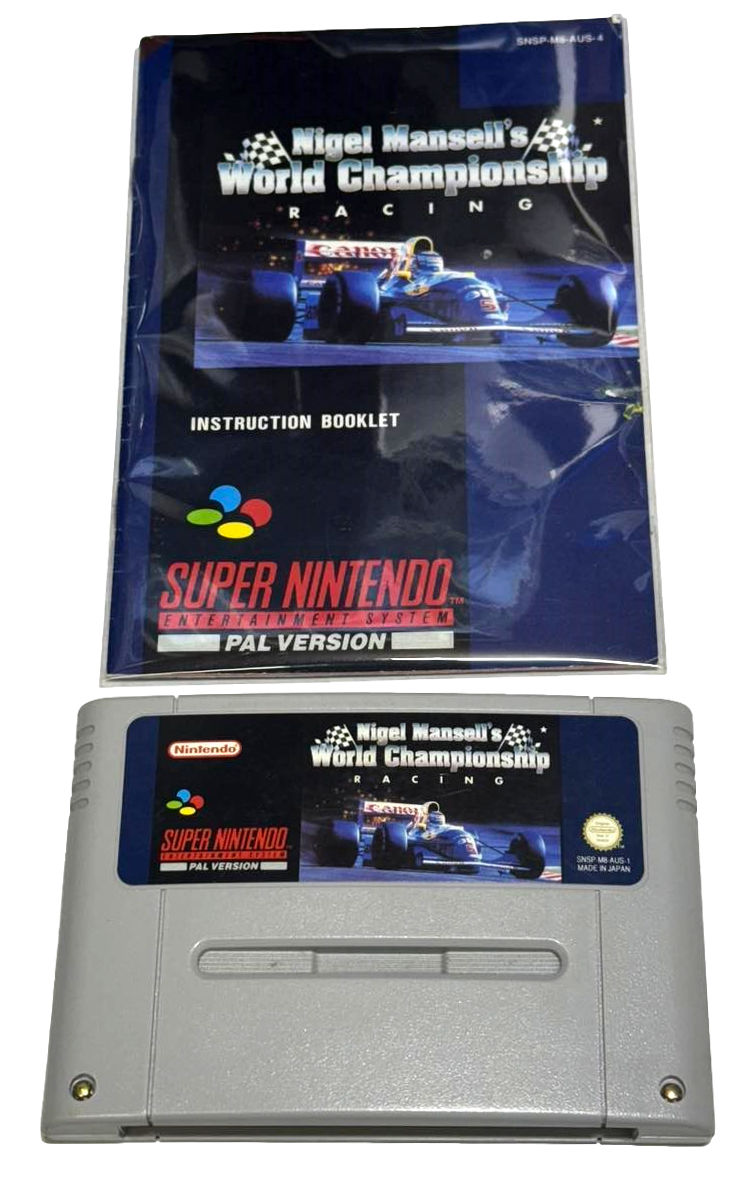 Nigel Mansell's World Championship Racing Nintendo SNES PAL *Cart and Manual*