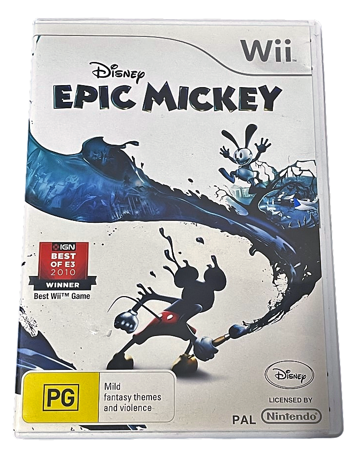 Epic Mickey with Paintbrush Nunchuck Nintendo Wii PAL *Complete* (Preowned)