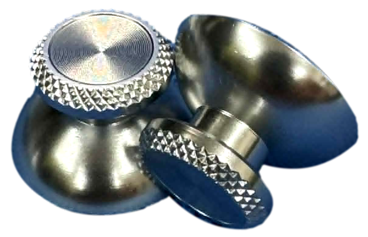 Pair of Silver PS5 3D Rocker Metal Aluminum Caps for Dual Sense Contro
