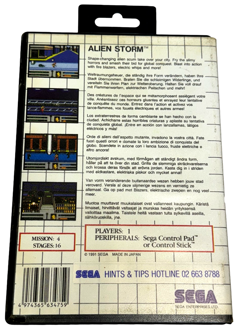 Alien Storm Sega Master System *No Manual* (Preowned)