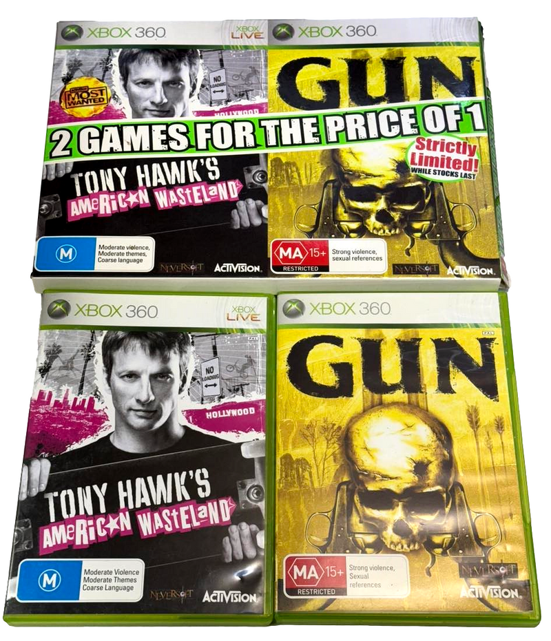 Tony Hawk's American Wasteland & Gun 2 for 1 Pack XBOX 360 PAL Collectors (Preowned)