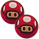Thumb Grips x2 For PS4 PS5 XBOX ONE Xbox Series X Toggle Cover Cap- Mushroom Red0