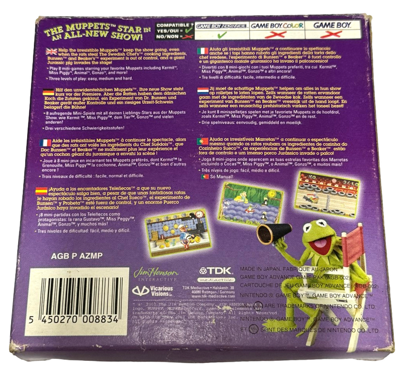 The Muppets On with the Show Nintendo Gameboy Advance GBA *Complete* Boxed (Preowned)