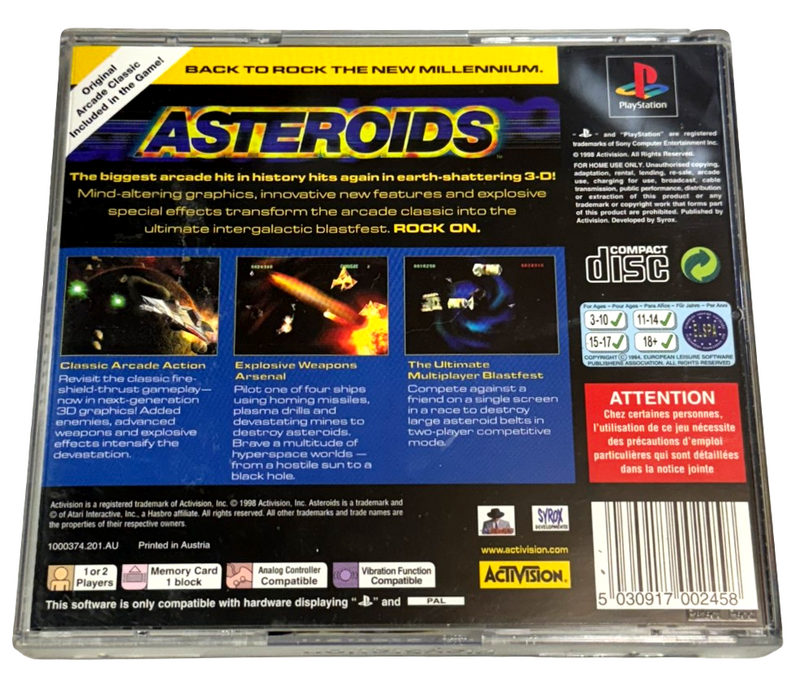 Asteroids PS1 PS2 PS3 PAL *Complete* (Preowned)