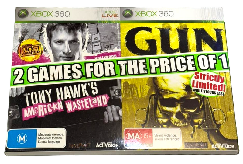 Tony Hawk's American Wasteland & Gun 2 for 1 Pack XBOX 360 PAL Collectors (Preowned)