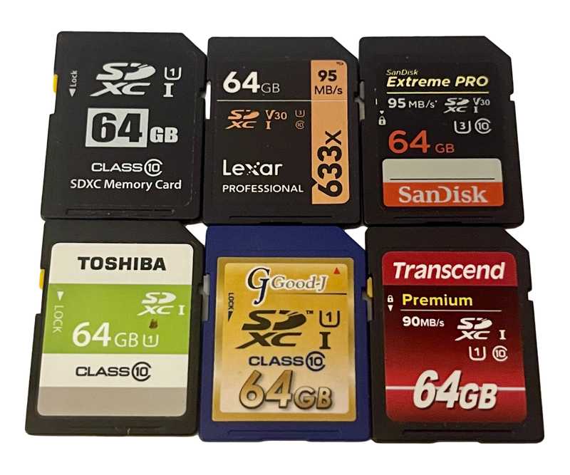 Ramdom SD Secure Digital Memory Cards SD Nintendo 3DS DSi Camera Sandisk Lexar (Preowned)