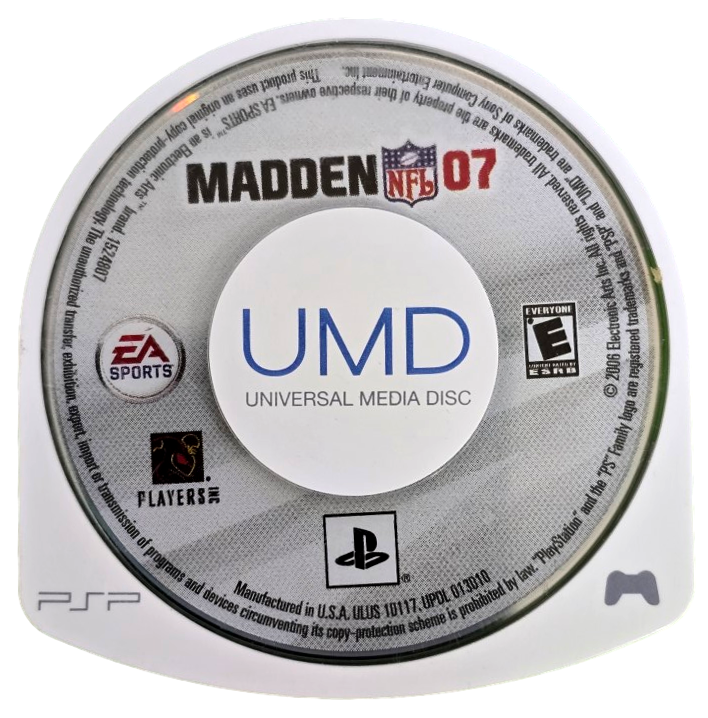 Madden NFL 07 Sony PSP Game Disc Only (Preowned)