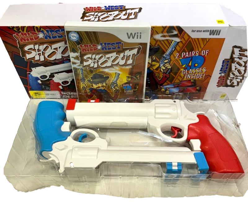 Boxed Wild West Shootout Nintendo Wii PAL *Complete* With Guns and Glasses