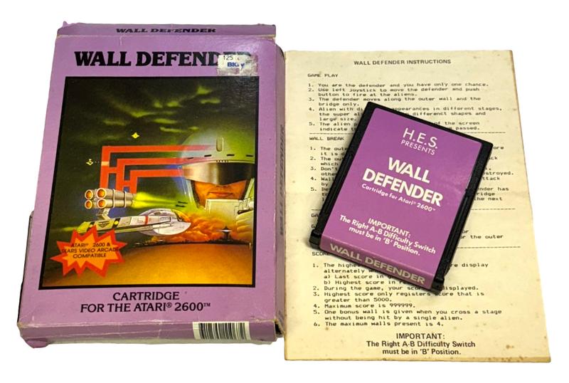 Wall Defender Atari 2600 *Complete* (Preowned)