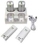 4 in 1 Dual Controller Charging Station Set for Nintendo Wii  White Battery0