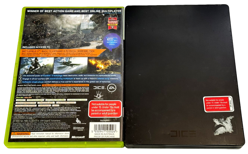 Battlefield 3 Physical Warfare Pack XBOX 360 PAL Steelbook (Preowned)