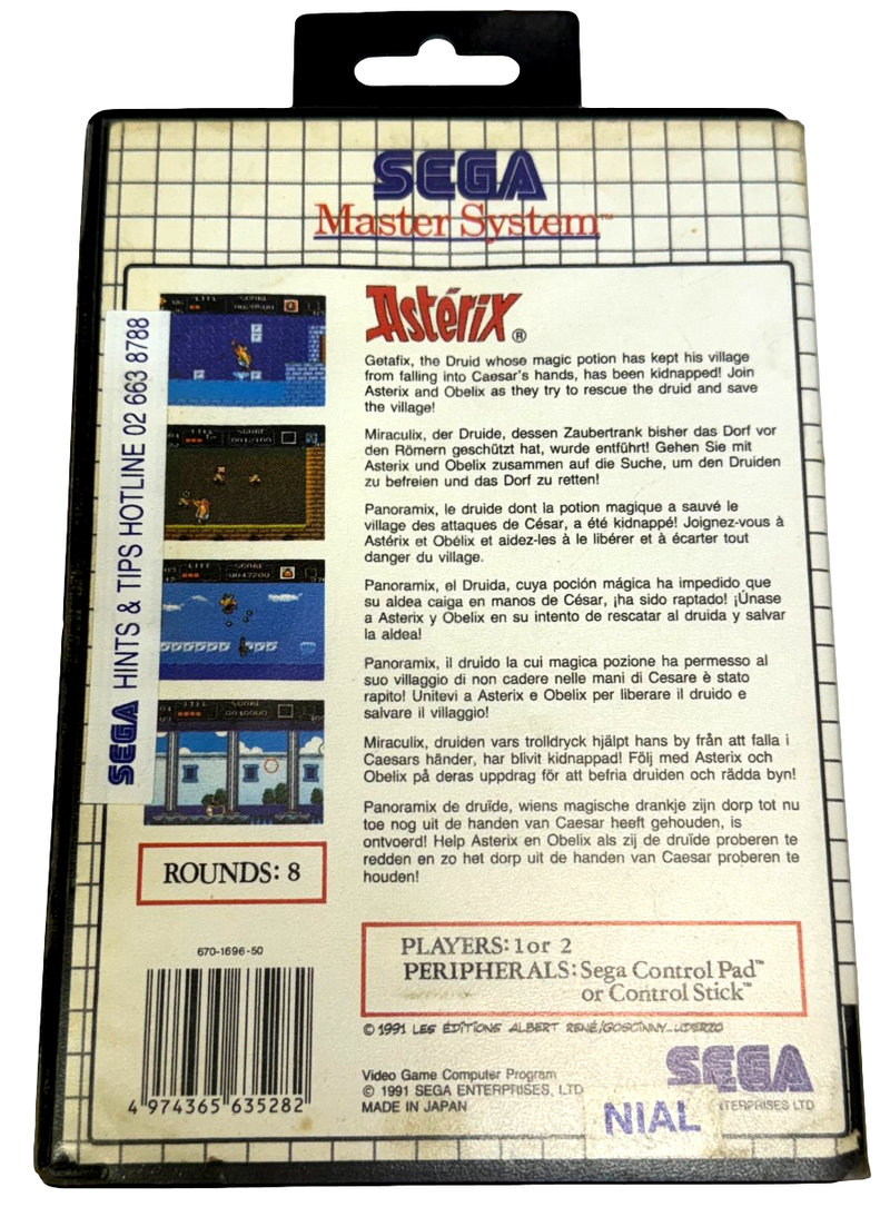 Asterix Sega Master System *No Manual* Ex Rental (Preowned)