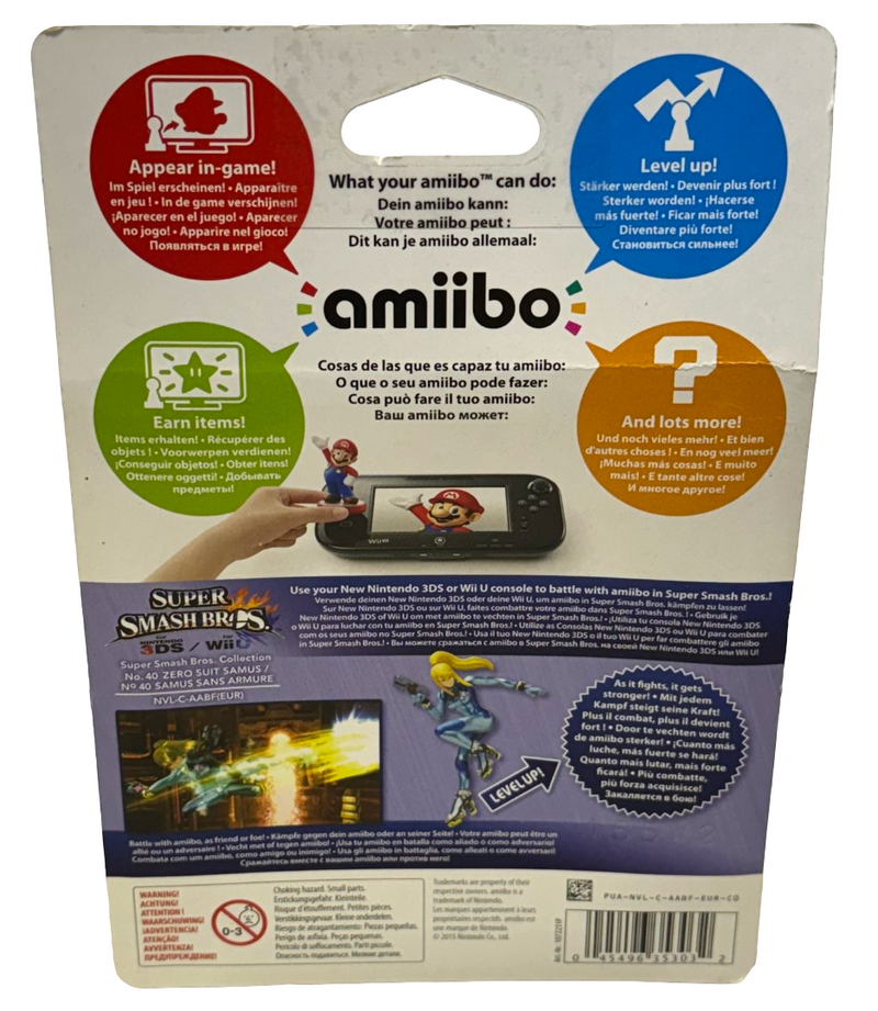 Super Smash Bros Collection N0.40 Zero Suit Samus Nintendo Amiibo