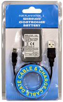 New Rechargeable Battery for Sony PS3 Controller 1800mAh and Charge Cable0