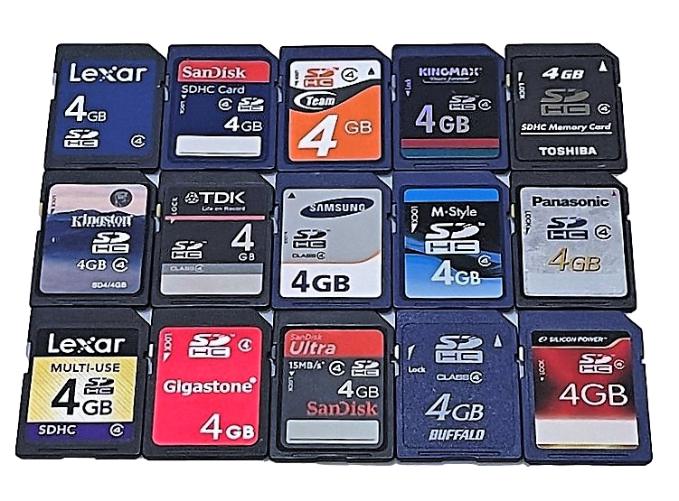 Ramdom SD Secure Digital Memory Cards SD Nintendo 3DS DSi Camera Sandisk Lexar (Preowned)