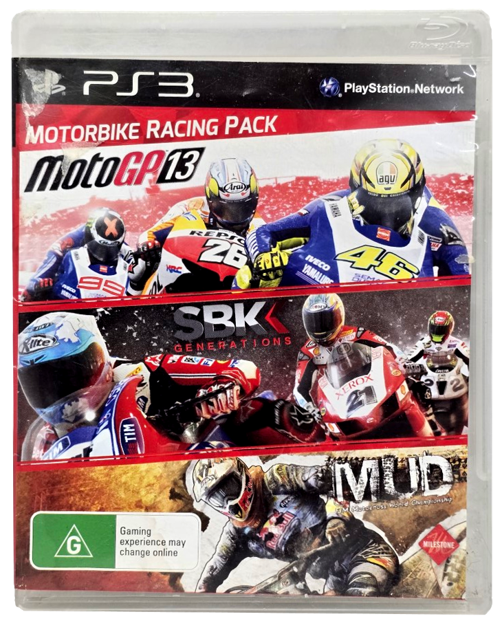 Motorbike Racing Pack - MOTO GP 13, SBK, MUD Sony PS3 PlayStation 3