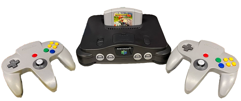 Nintendo 64 Console + 2 Grey Controllers + Mario Kart N64 PAL HDMI  (Preowned)