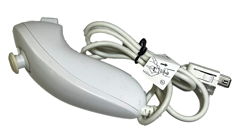 Genuine Nintendo White Wii Nunchuck Remote (RVL 004) Num Chuck (Preowned)